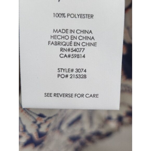 𝅺Cabi Cream Blue Lilac Damask Flutter Sleeve Casual Top 3074 Blouse Sz XS - Picture 6 of 9